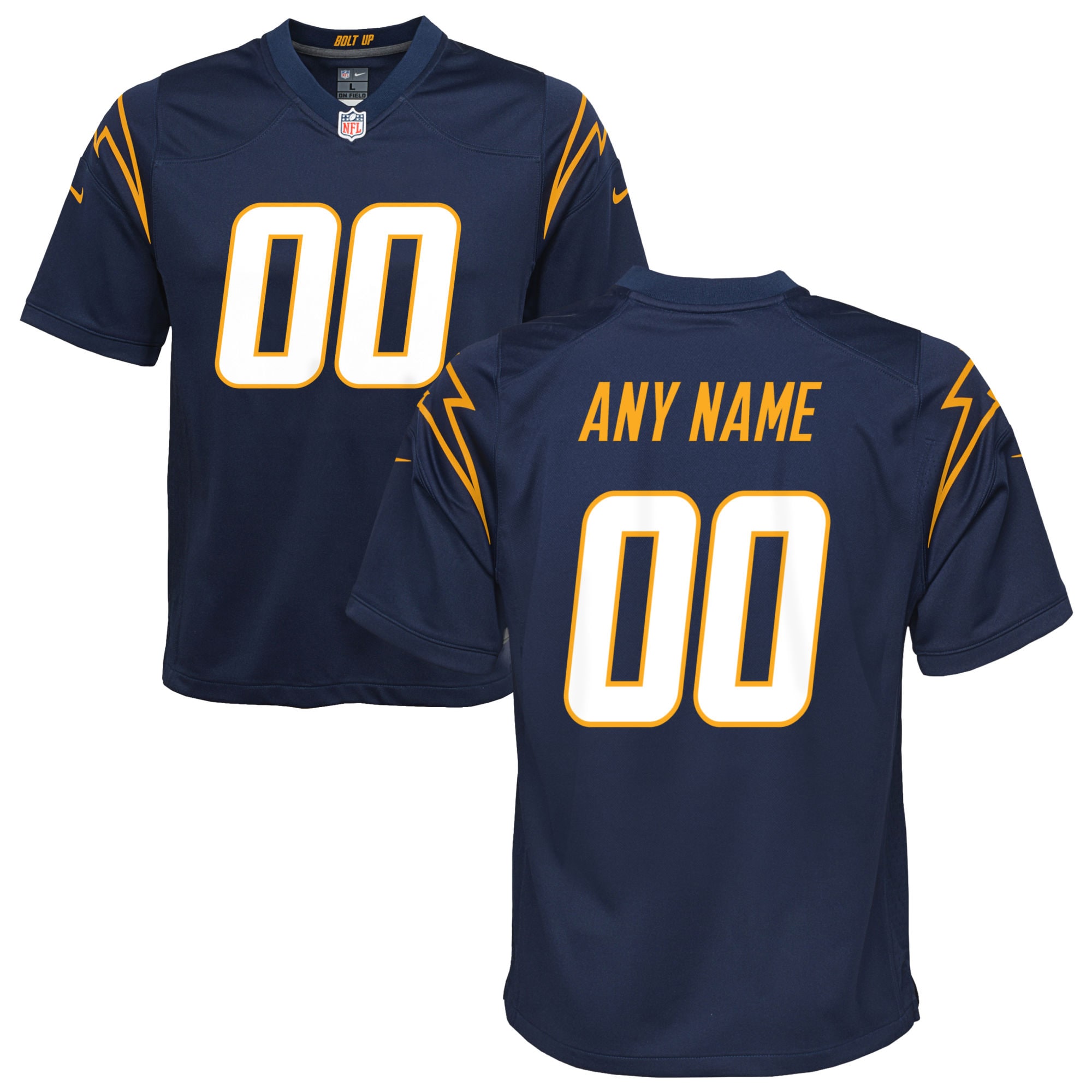 Los Angeles Chargers Youth Alternate Custom Game Jersey – Navy