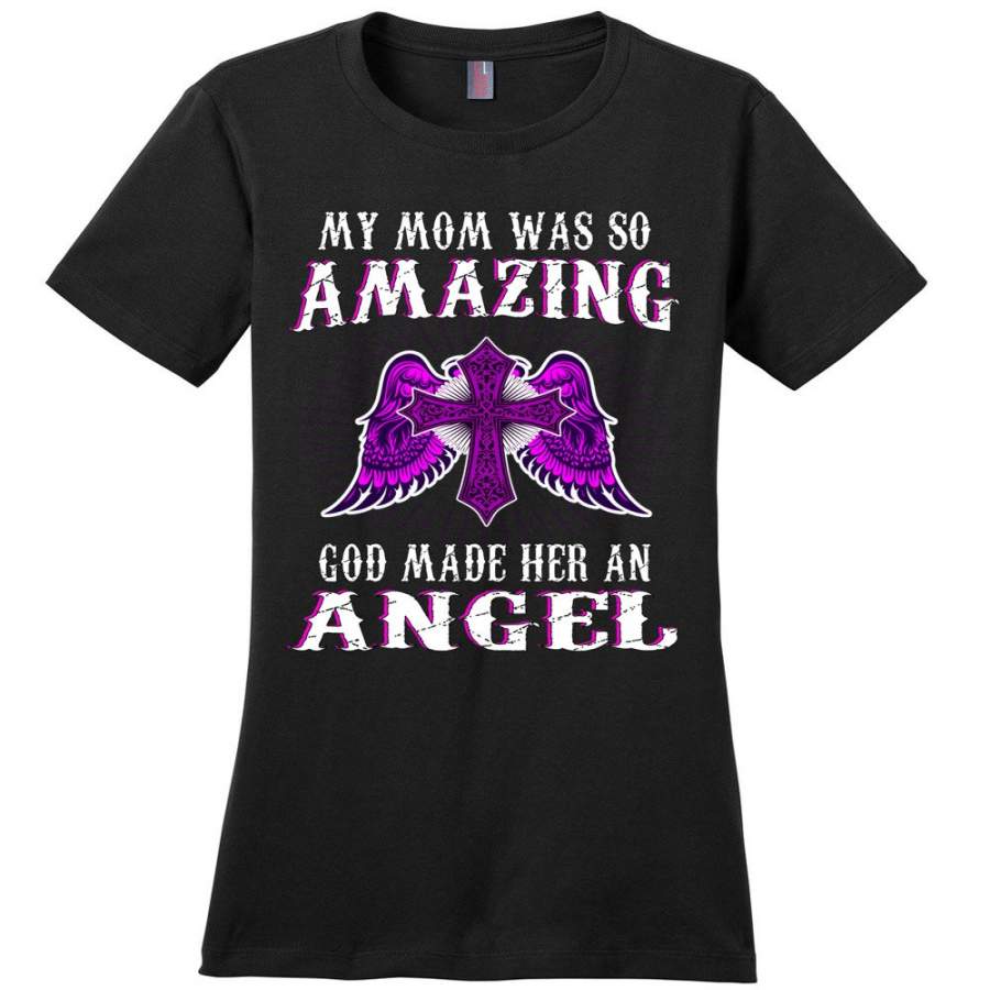 Angel Mom Shirt | Mom Remembrance Gifts | Memorial Mom Shirts Pink