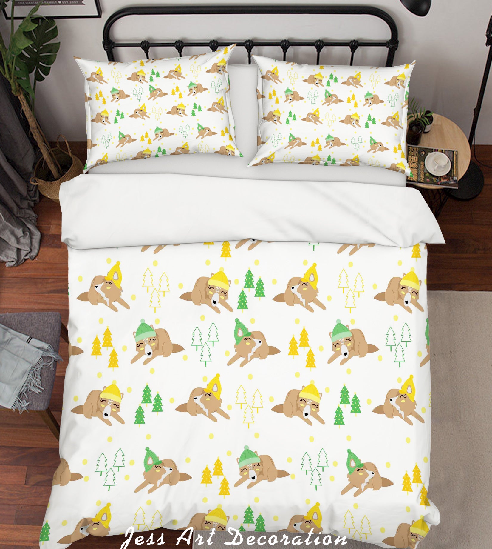 3D Cartoon Pine Animal Quilt Cover Set Bedding Set Pillowcases 16