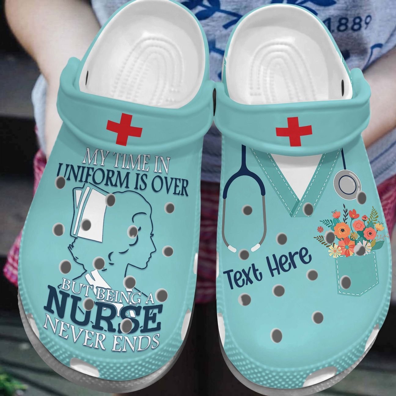 Nurse Personalized Personalize Clog, Custom Name, Text, Fashion Style For Women, Men, Kid, Print 3D My Time