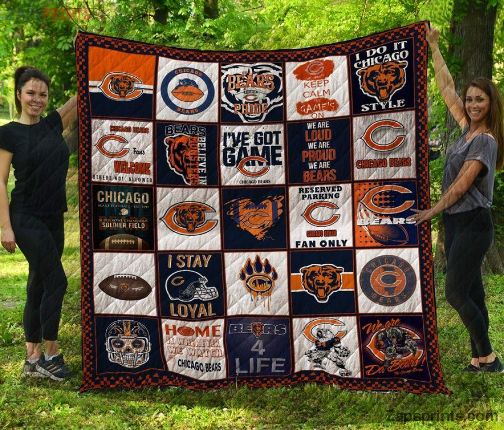 Chicago Bears 3 D Printing Quilt V5 Gift For Fan Football Lovers