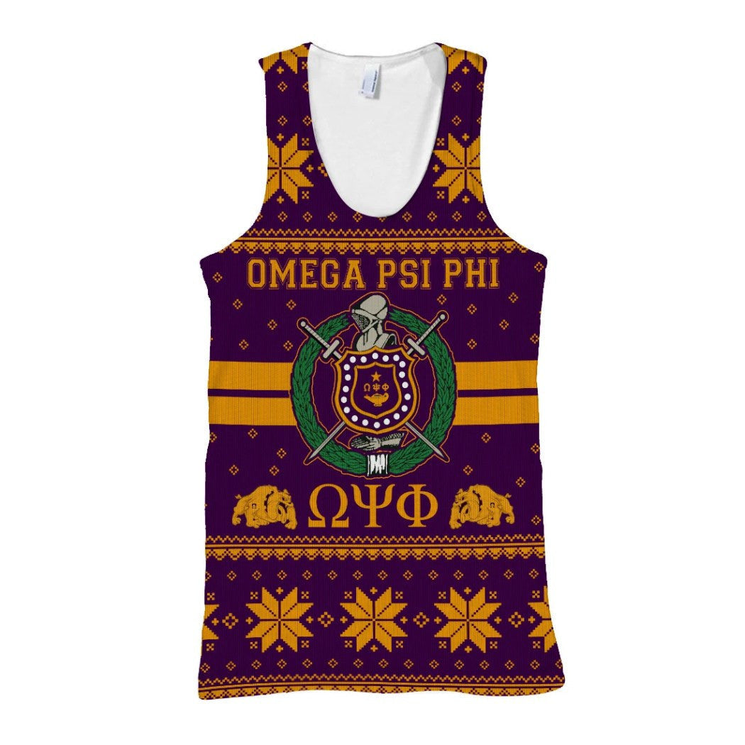 Fraternity Tank Top – Omega Psi Phi Shield Christmas Tank Top