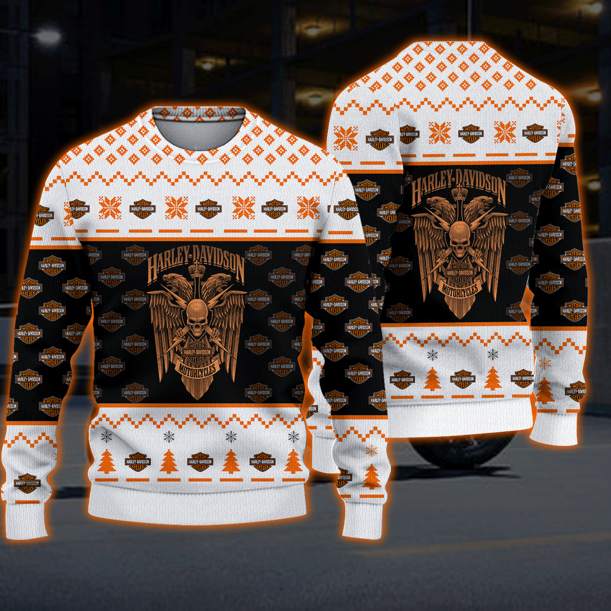 Harley Davidson 3D Over Printed Ugly Sweatshirt