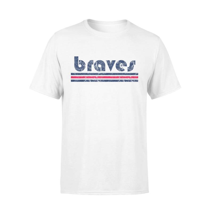 Vintage Braves Retro Three Stripe Weathered TShirt – Standard T-shirt