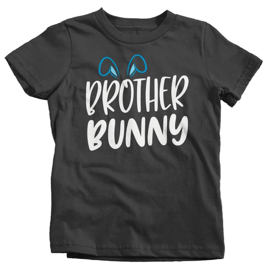 Boy’s Easter Shirt Brother Bunny T-Shirts Cute Brothers Bunny Ears Easter TShirt Easter Tee Brother Shirt