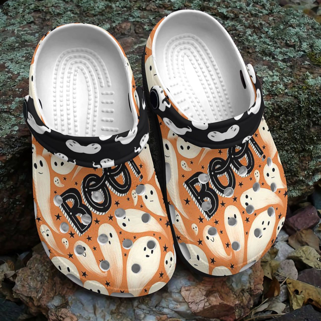 Halloween Personalized Clog, Custom Name, Text, Color, Number Fashion Style For Women, Men, Kid, Print 3D Ghost Boo