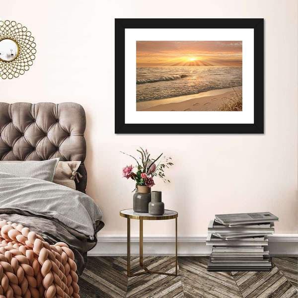 Beach Canvas Artwork Alan Giana Footprints In The Sand Canvas Print Wall Art Home Decoration