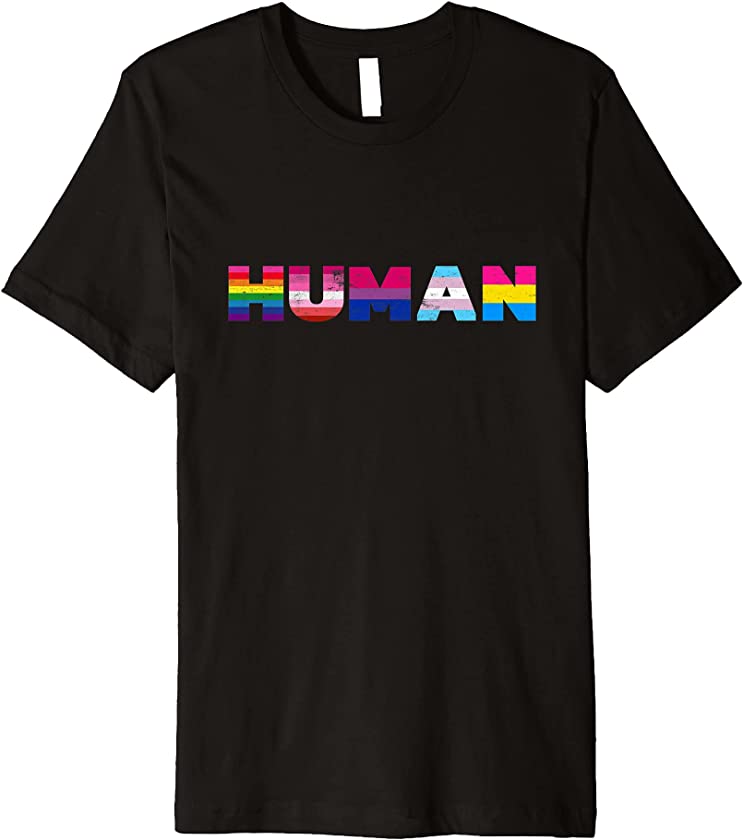 Vintage HUMAN Flag LGBT Gay Pride Month Transgender design Premium T-Shirt