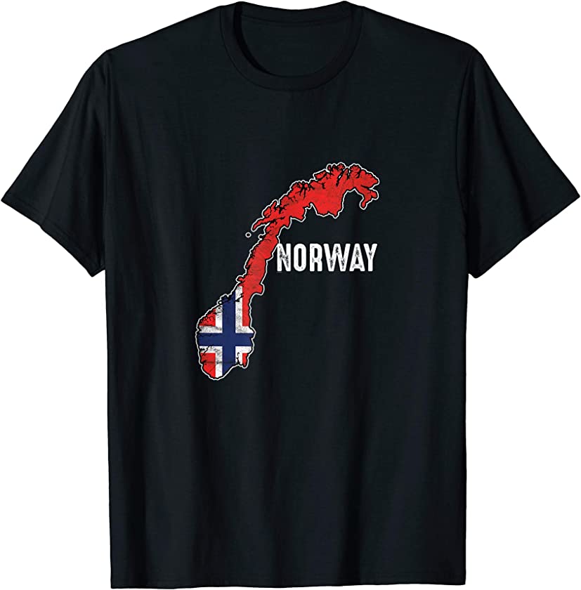 Vintage Patriotic Norwegian Pride Norway Flag T-Shirt