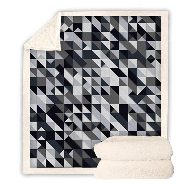 Black & White Geometric Pattern Blanket Quilt