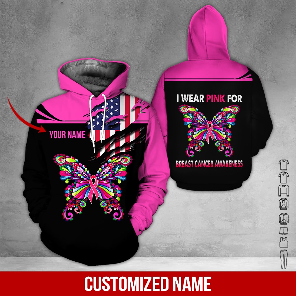 Breast Cancer Awareness Custom Name 3D All Over Print | For Men & Women | Adult | Cn4885