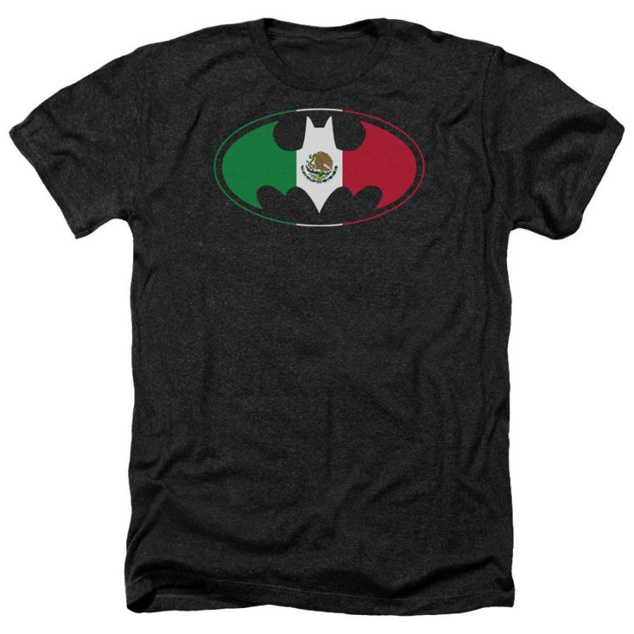 Batman Mexican Flag Shield Men’s Heather T-Shirt