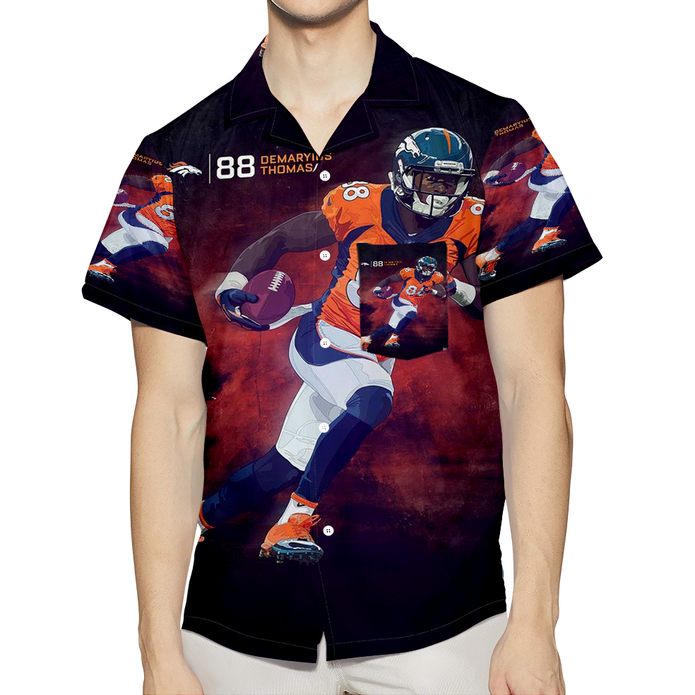 Denver Broncos Demaryius Thomas2 3D All Over Print Summer Beach Hawaiian Shirt With Pocket