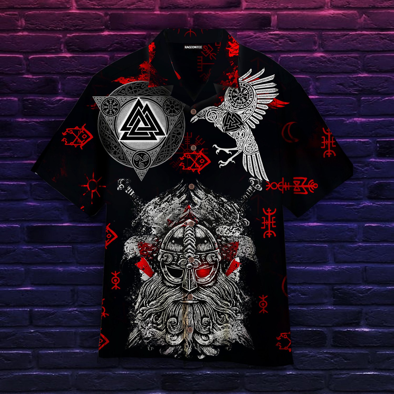 Viking Raven Tatoo Hawaiian Shirt | For Men & Women | Adult | Hw4830