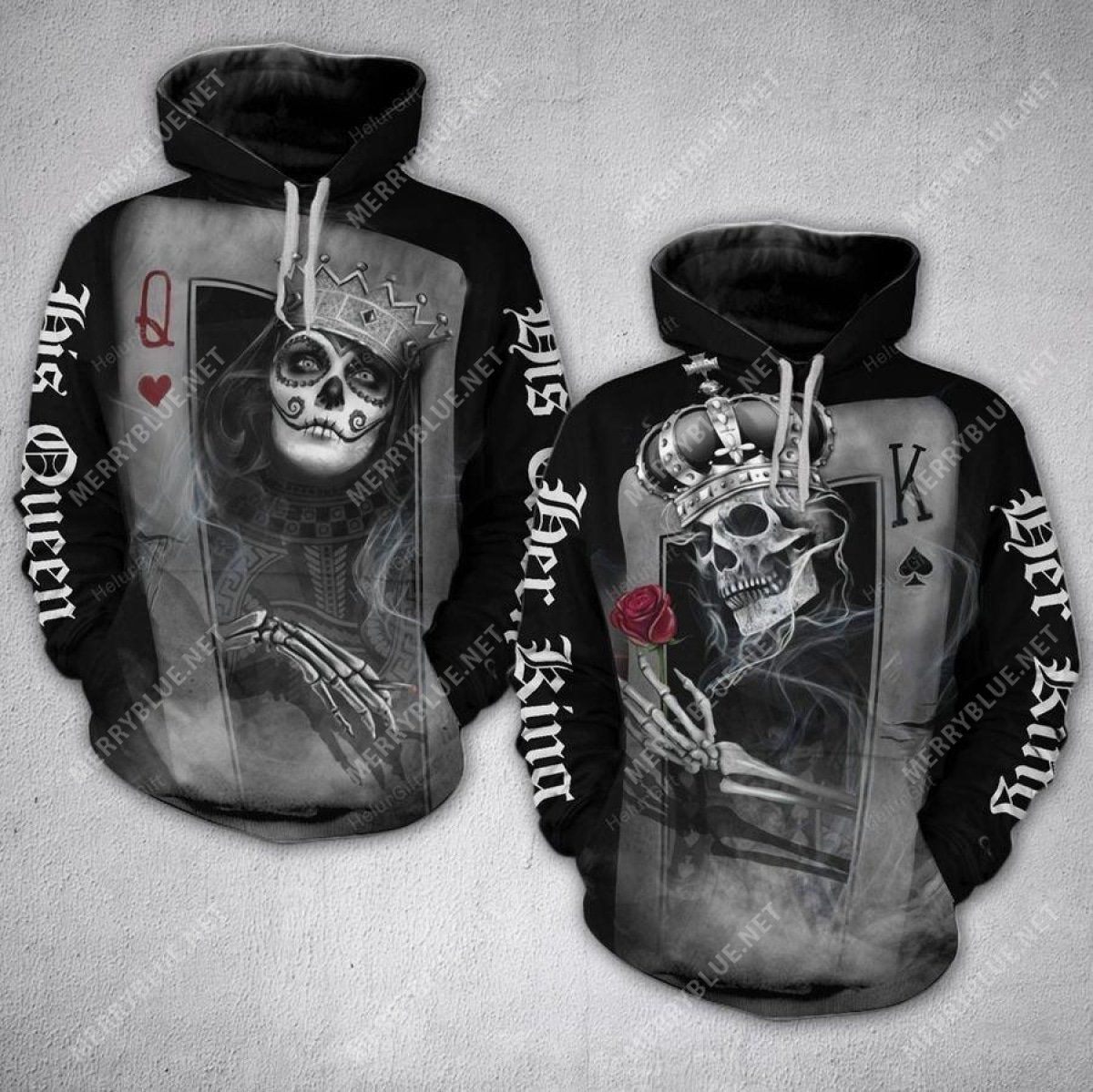 Get Here Skull King And Queen Couple Unisex Hoodie