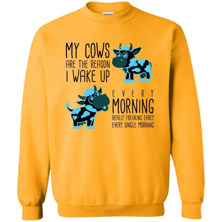 Coolest Cow Lovers T Shirt, My Cows Are The Reason I Wake Up Sweatshirt