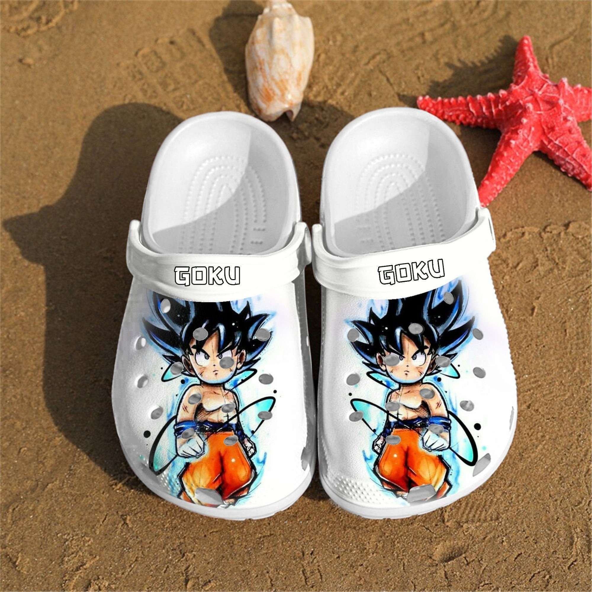 Personalised Goku Art Custom White Crocss Crocband Clog Comfortable Water Shoes For Men Women Kids