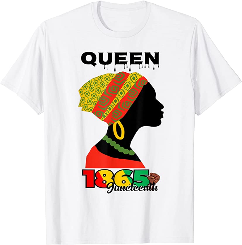 Women Girls Juneteenth Queen Afro Melanin Black Girl Magic T-Shirt