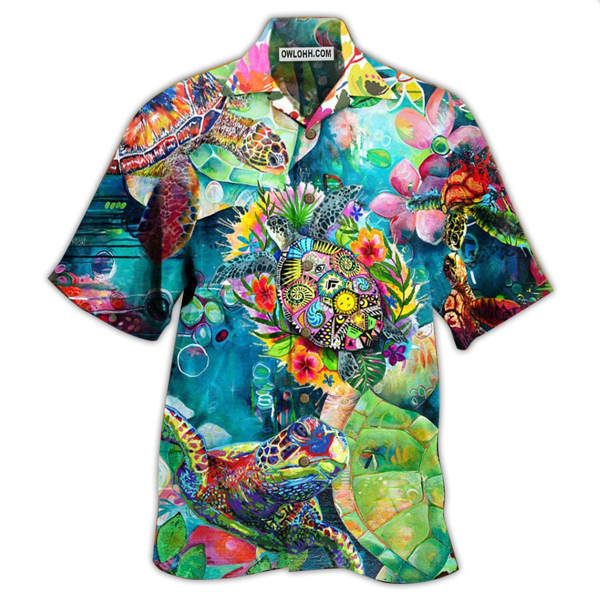 Turtle Colorful Love Sea – Hawaiian Shirt  – Owl Ohh