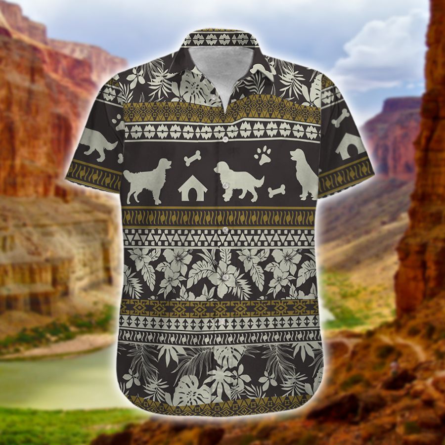 Vintage Golden Retriever Hawaiian Shirt Summer Holiday Hthh0538