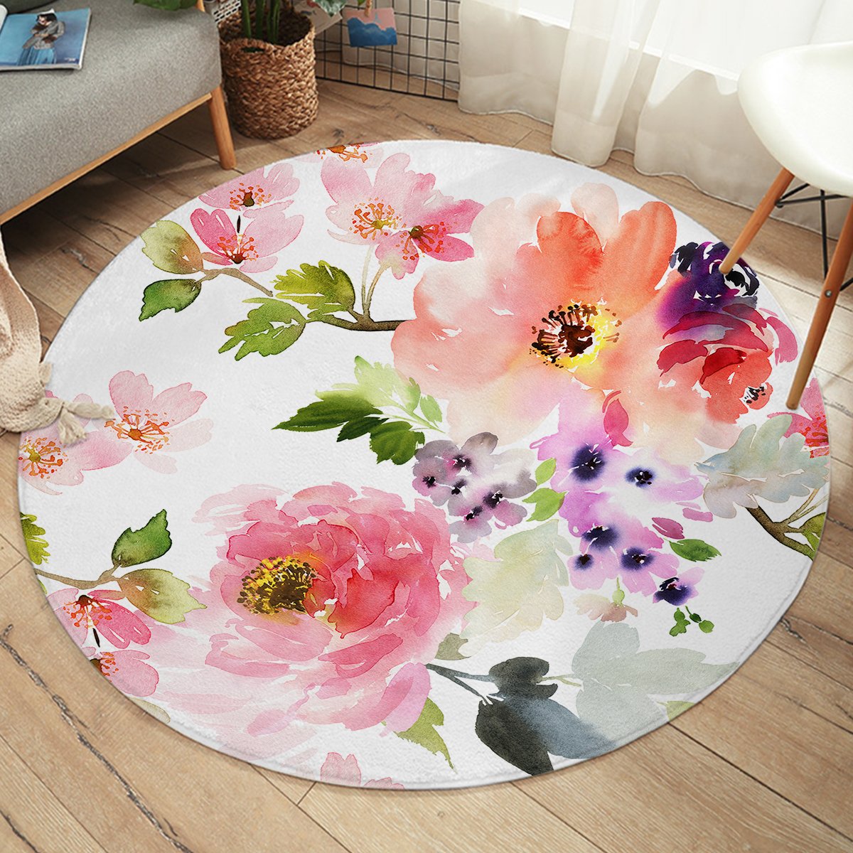 Beautiful Flower SW2410 Round Rug