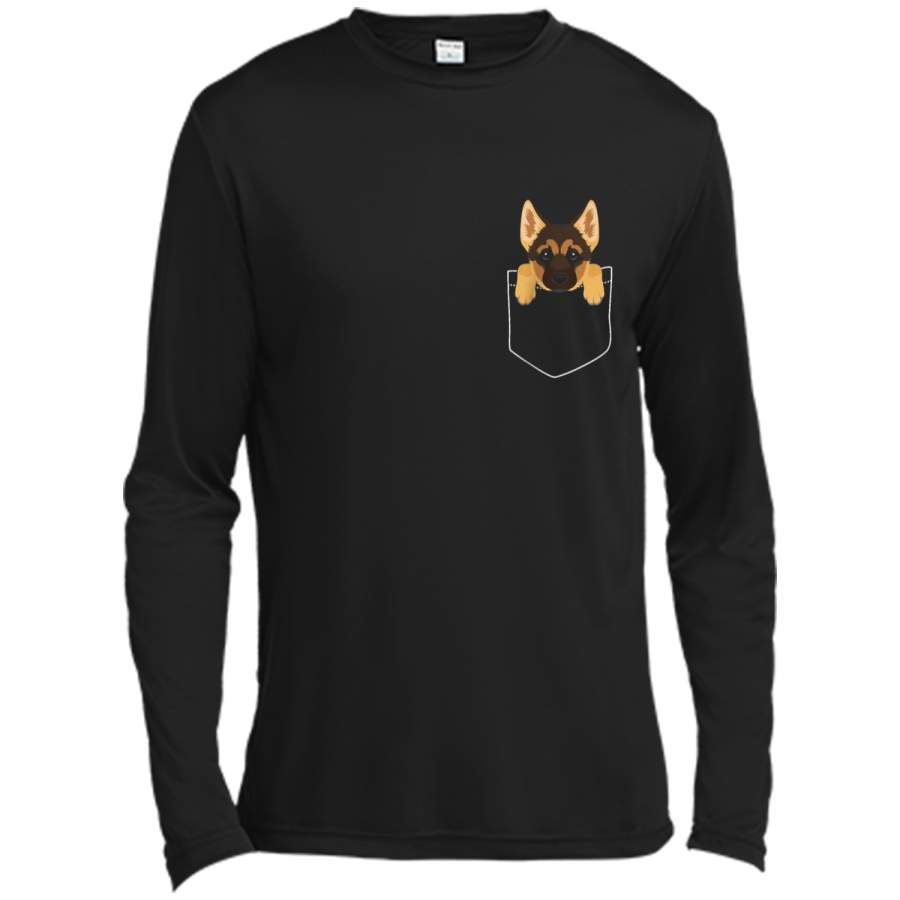 Pocket German Shepherd Puppy! Cute Dog Lover  Long Sleeve Moisture Absorbing Shirt