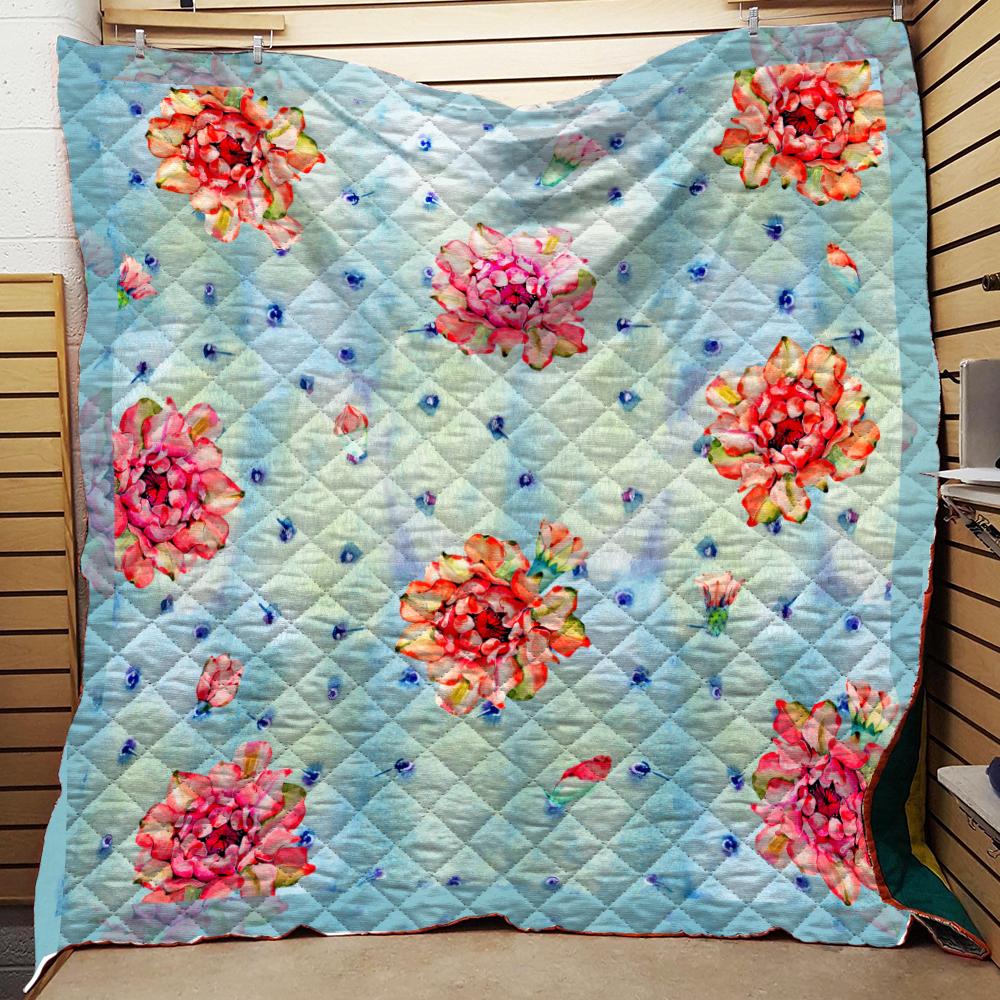 Flower cactus Quilt Blanket