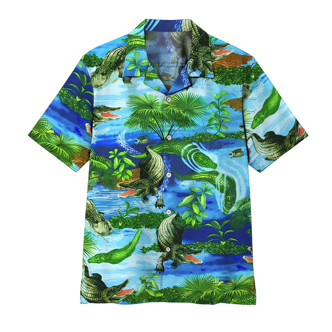 Crocodile Green Colorful Aloha Hawaii Shirts For Men Women Ha49817