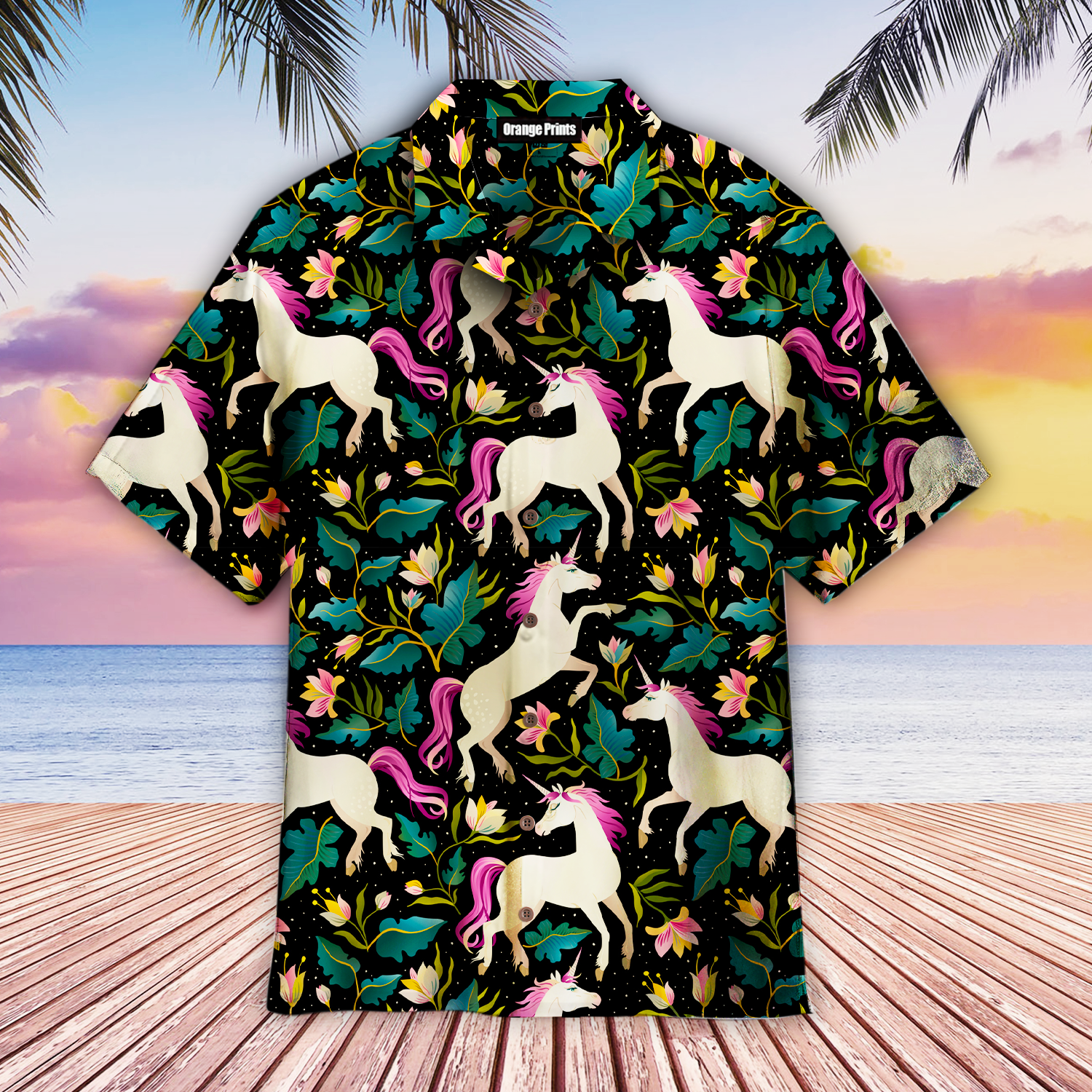 Unicorn Floral Tropical Hawaii Shirt For Men Women Ha110038