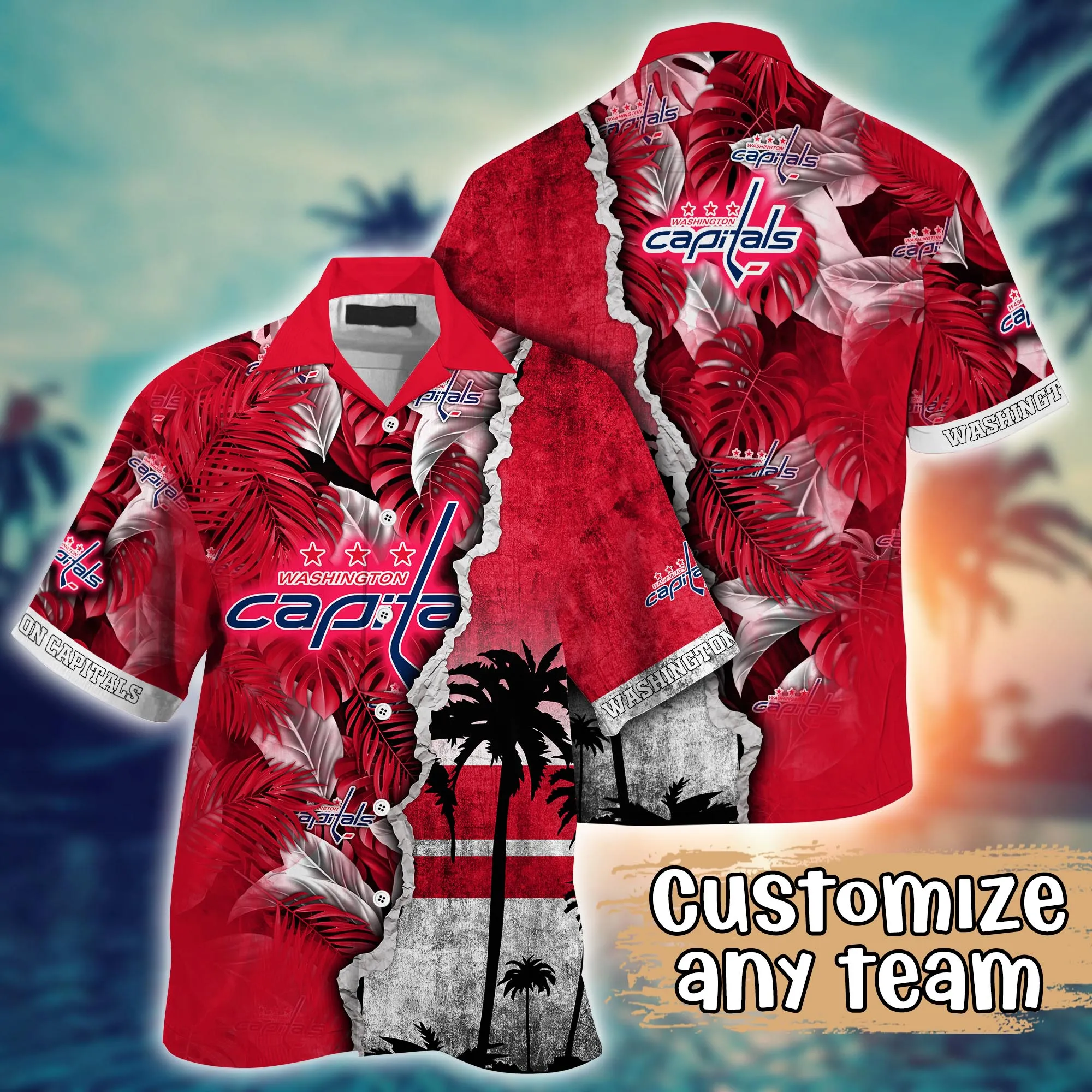 Washington Capitals Nhl Hawaiian Shirt Custom Daylight Aloha Shirt