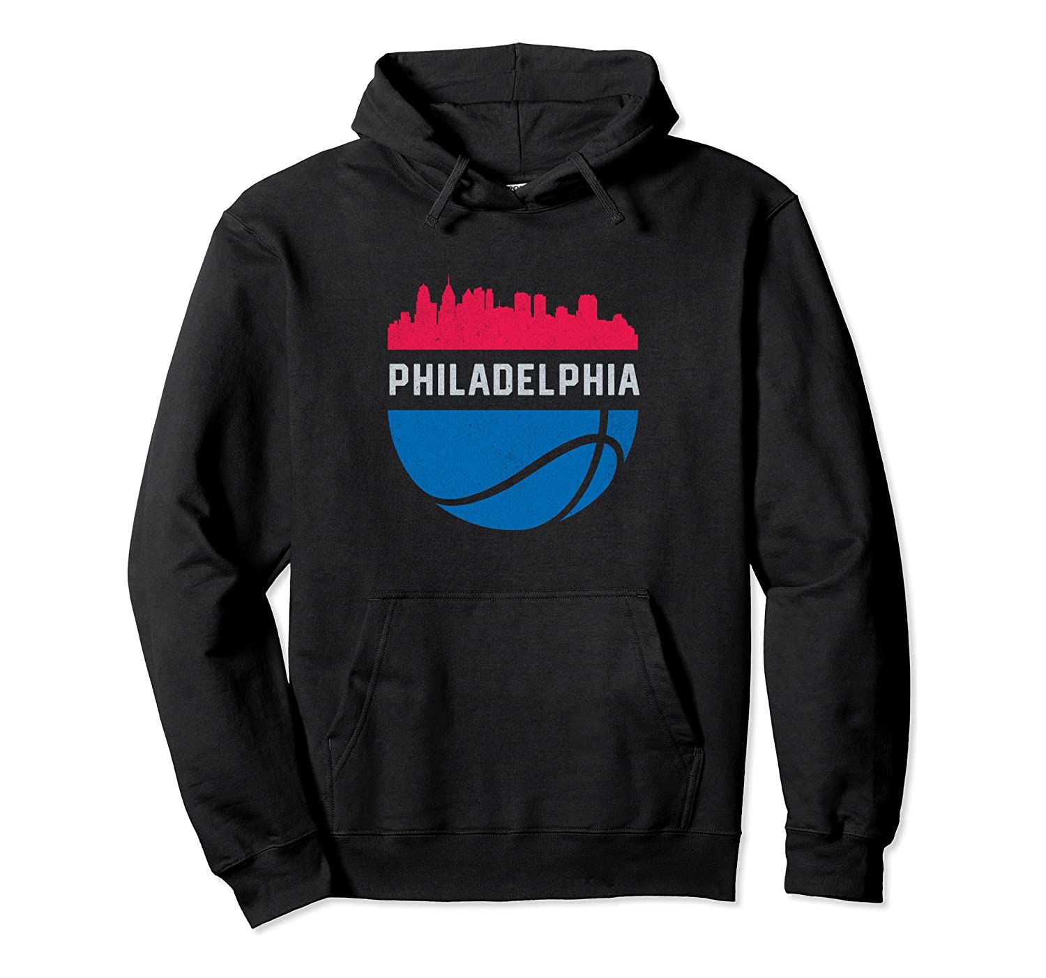 Vintage Philadelphia PA Cityscape Retro Basketball Pullover Hoodie, T-Shirt, Sweatshirt, Tank Top, Racerback, Dolman