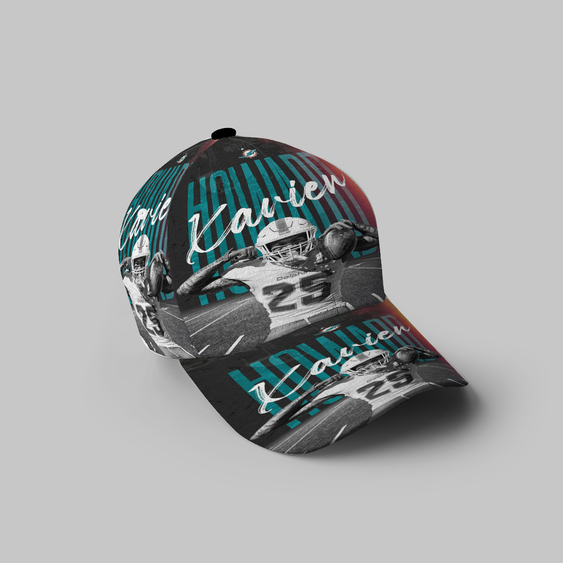 Miami Dolphins Xavien Howard3 3D Printing Baseball Cap Classic Hat