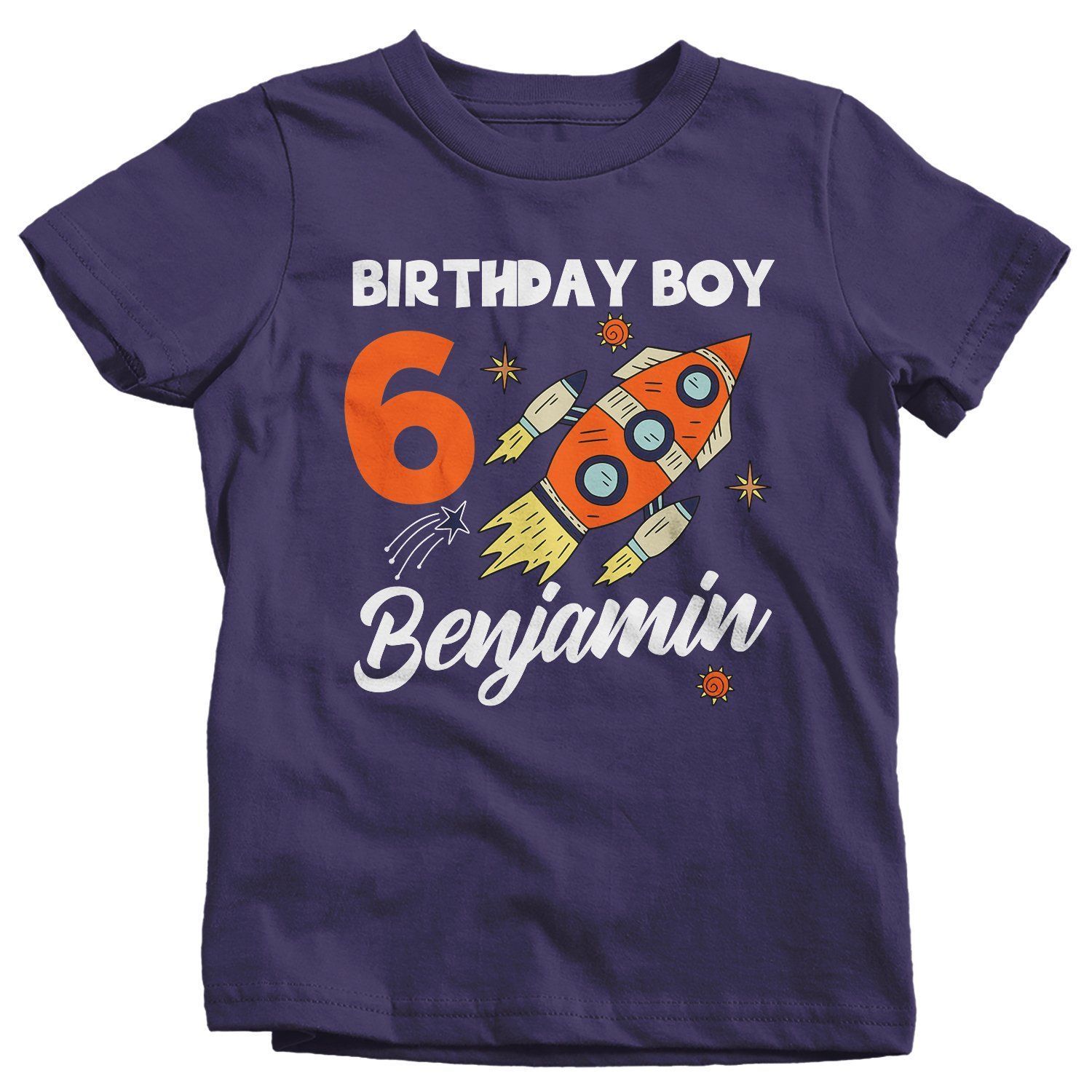 Boy S Personalized Birthday Shirt Birthday Rocket Space Shirts Boy S Name Number Shirt