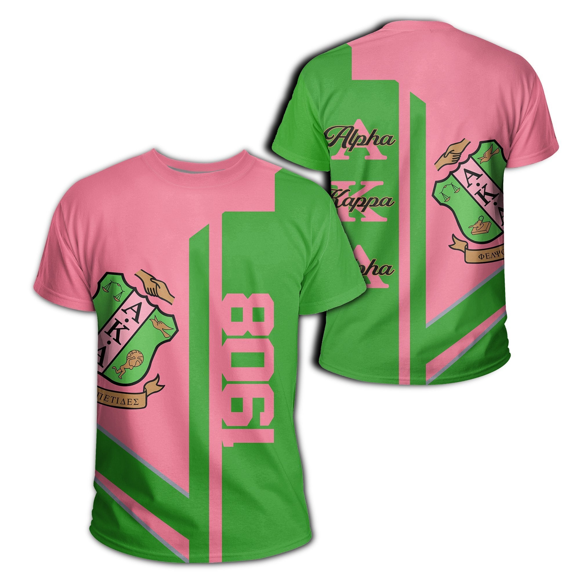 Greek Life T-Shirt – Alpha Kappa Alpha Aka Half Concept Tee J0