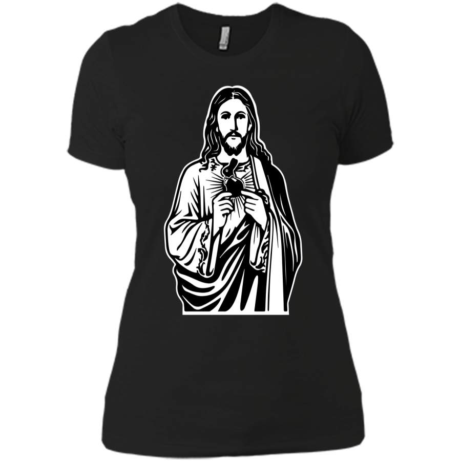 Jesus Bunny Easter T-shirt Next Level Ladies Boyfriend Tee