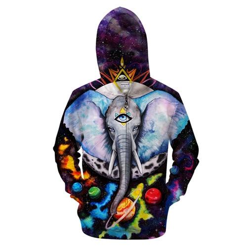 Spiritual Elephant Zip-up Hoodie