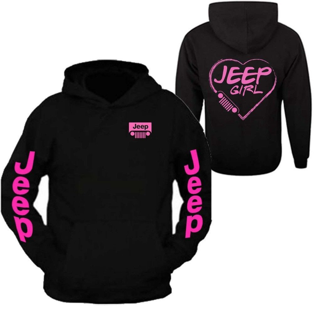 Jeep Girl Hooded Pink Hoodie & Zip Hoodie