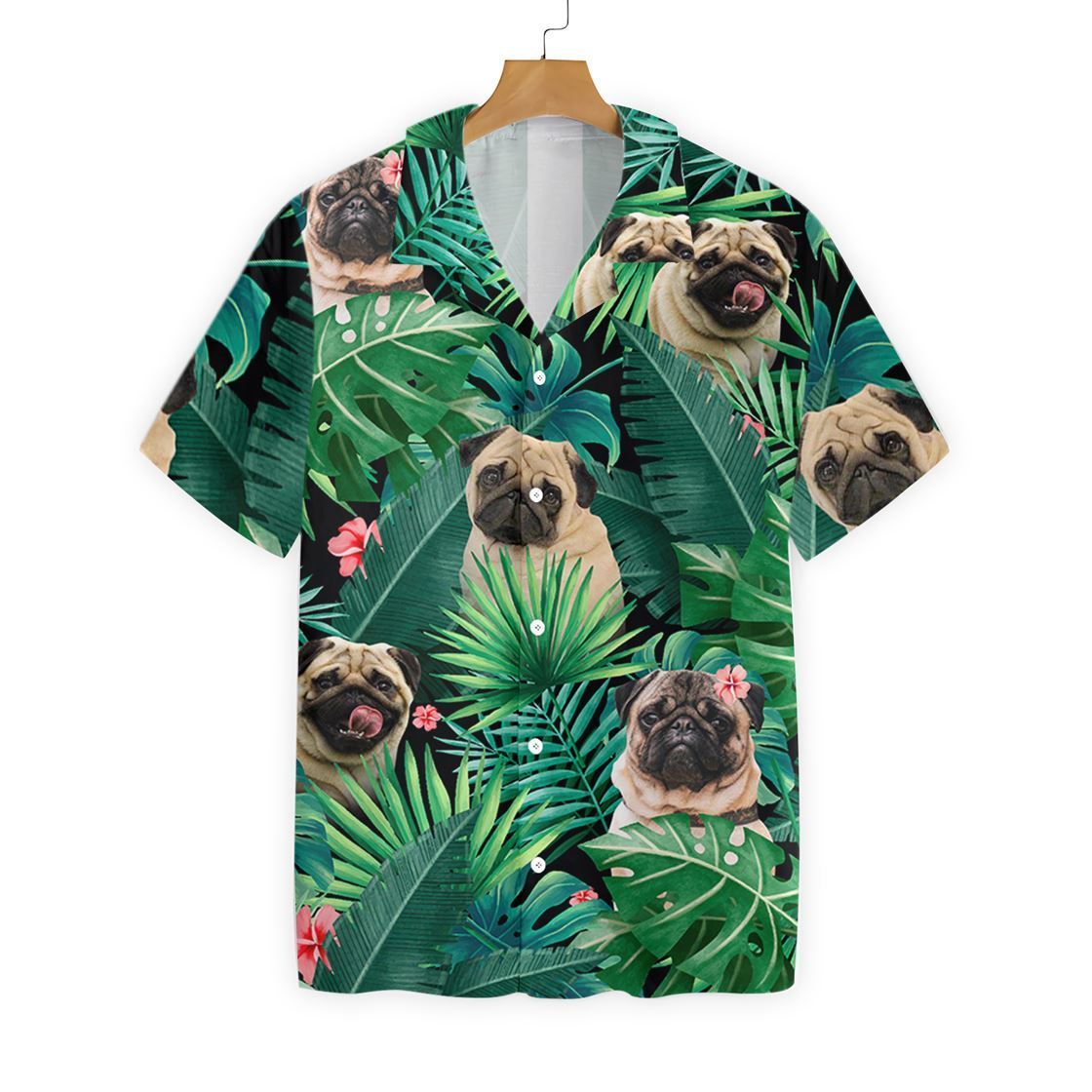 Tropical Pug All Over Printed Hawaiian Shirt Ha69734