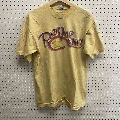 Vintage Ricky Van Shelton Love And Honor Tour Yellow Graphic T-shirt Sz L 6197