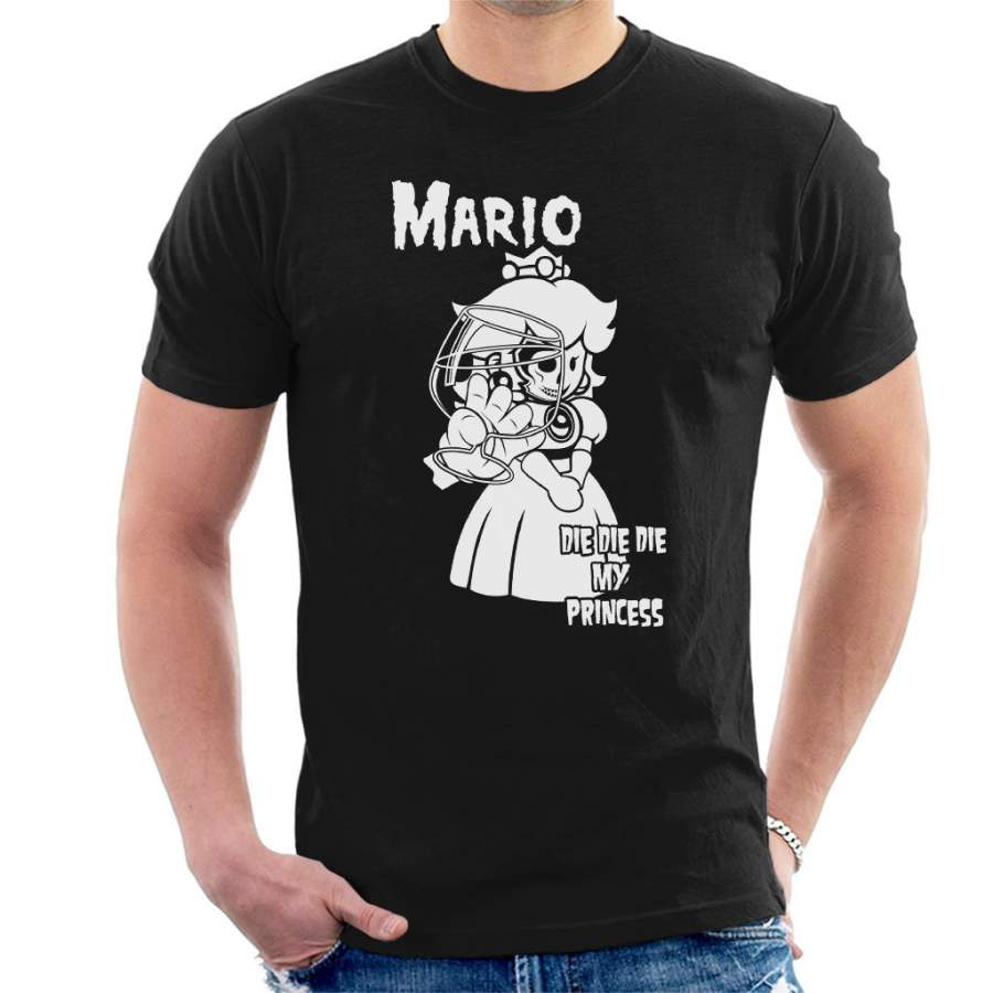 Super Mario Album Artwork Parody Die Die My Princess Men’s T-Shirt