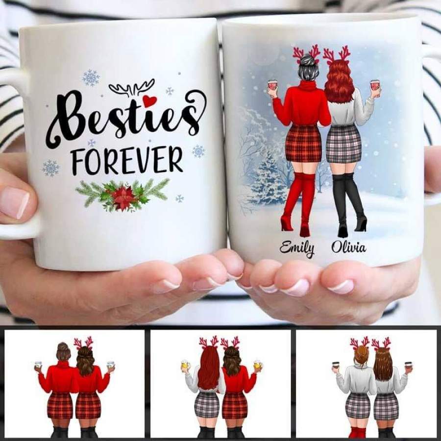 Christmas Besties Snow Personalized Mug