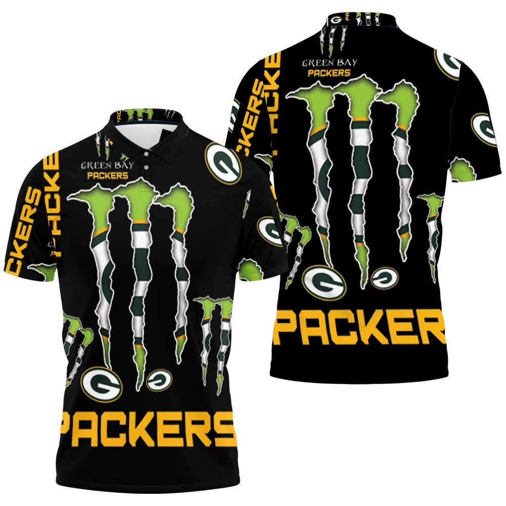 Monster Energy Logo For Lovers Green Bay Packers Polo Shirt