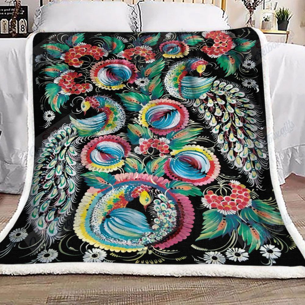 Peacock And Flower Xa2801462Cl Fleece Blanket