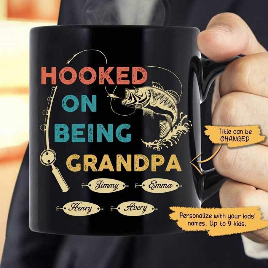 Hooked On Being Fishing Father‘s Day Personalized Mug