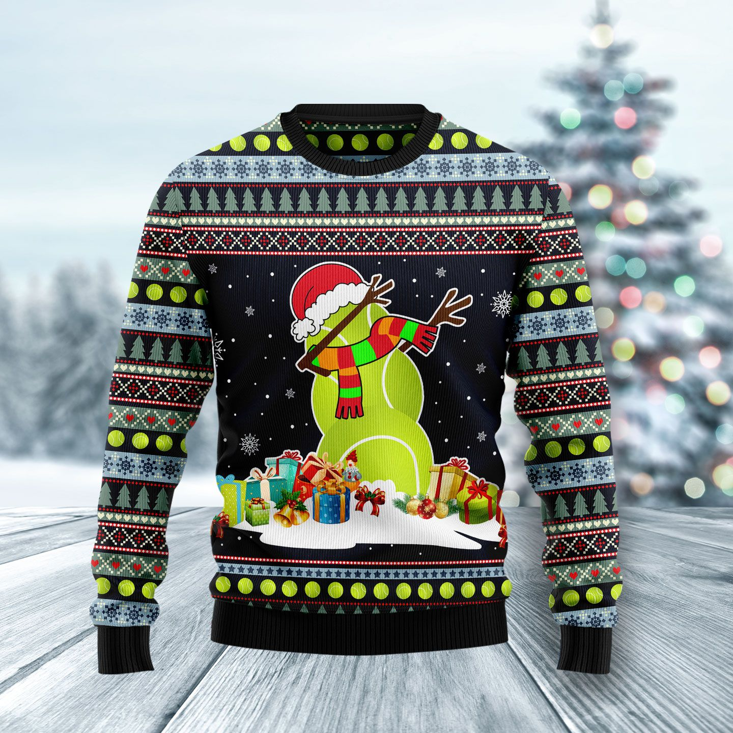 Tennis Snowman Ugly Christmas Sweater | For Men & Women | Adult | Us4740