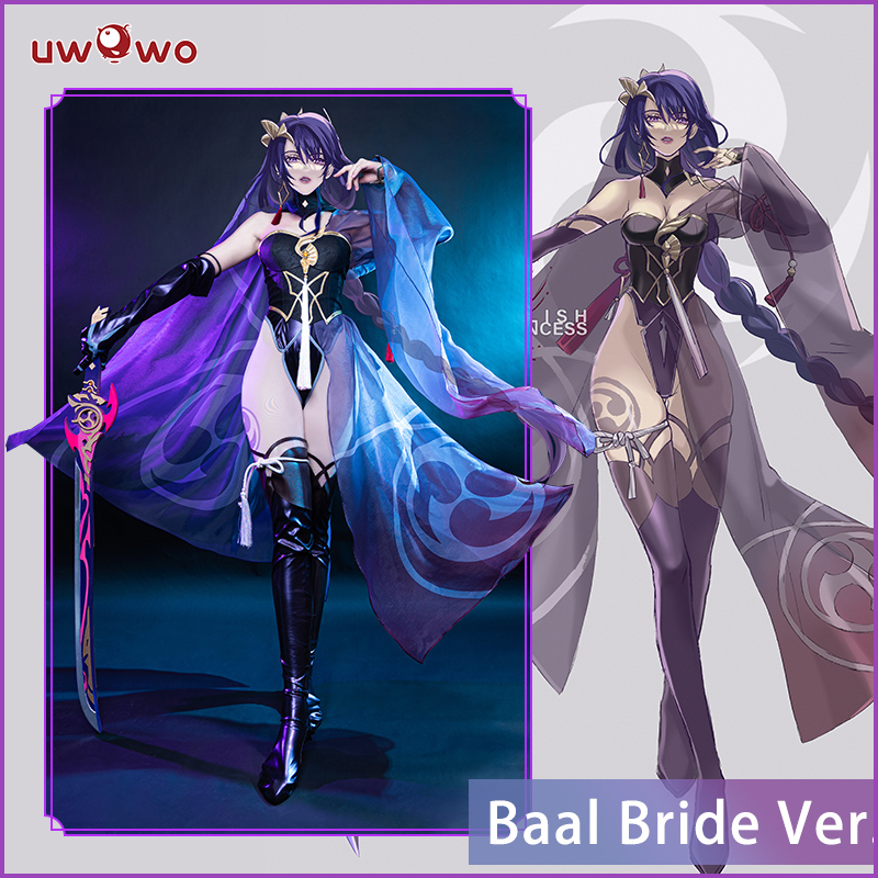 UWOWO Cosplay Baal Bride Costume Exclusive UWOWOxAilish: Genshin Impact Fanart Bride Ver. Raiden Shogun Cosplay Costume alx