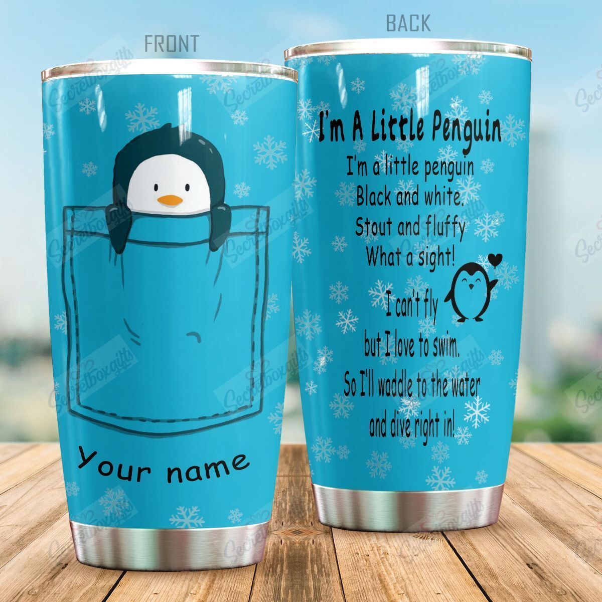 Personalized A Little Penguin Nc1410447Cl Stainless Steel Tumbler Travel Customize Name, Text, Number, Image