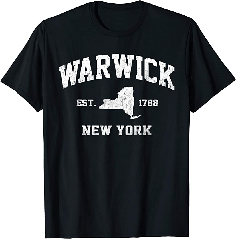 Warwick New York NY vintage state Athletic style T-Shirt