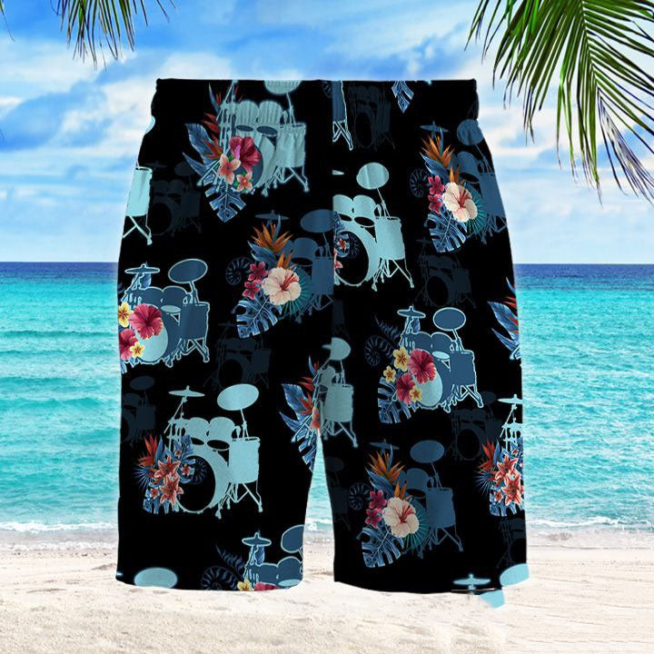 Drum Hawaii Beach Shorts Colorful S Ha91357