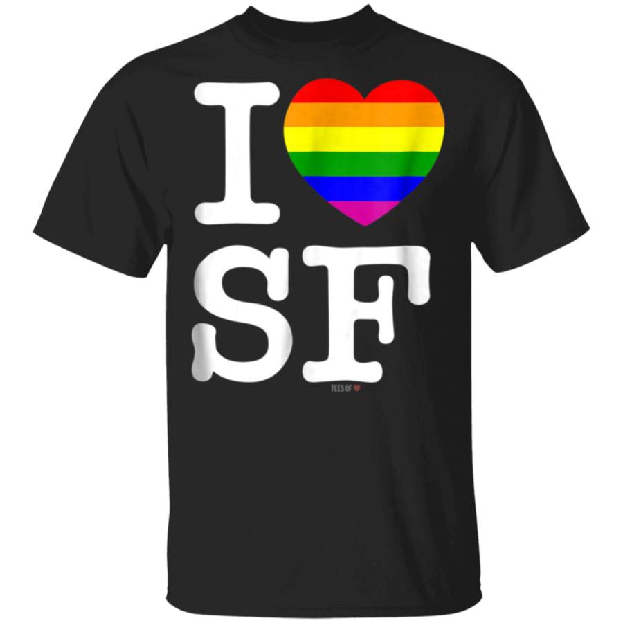 I Love San Francisco TShirt White LGBTQ Rainbow Heart